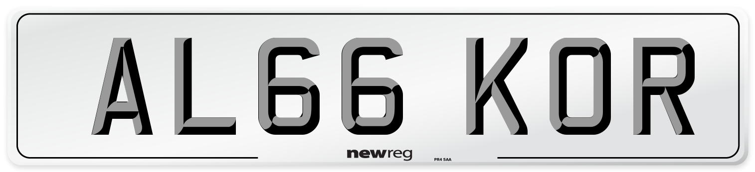 AL66 KOR Number Plate from New Reg